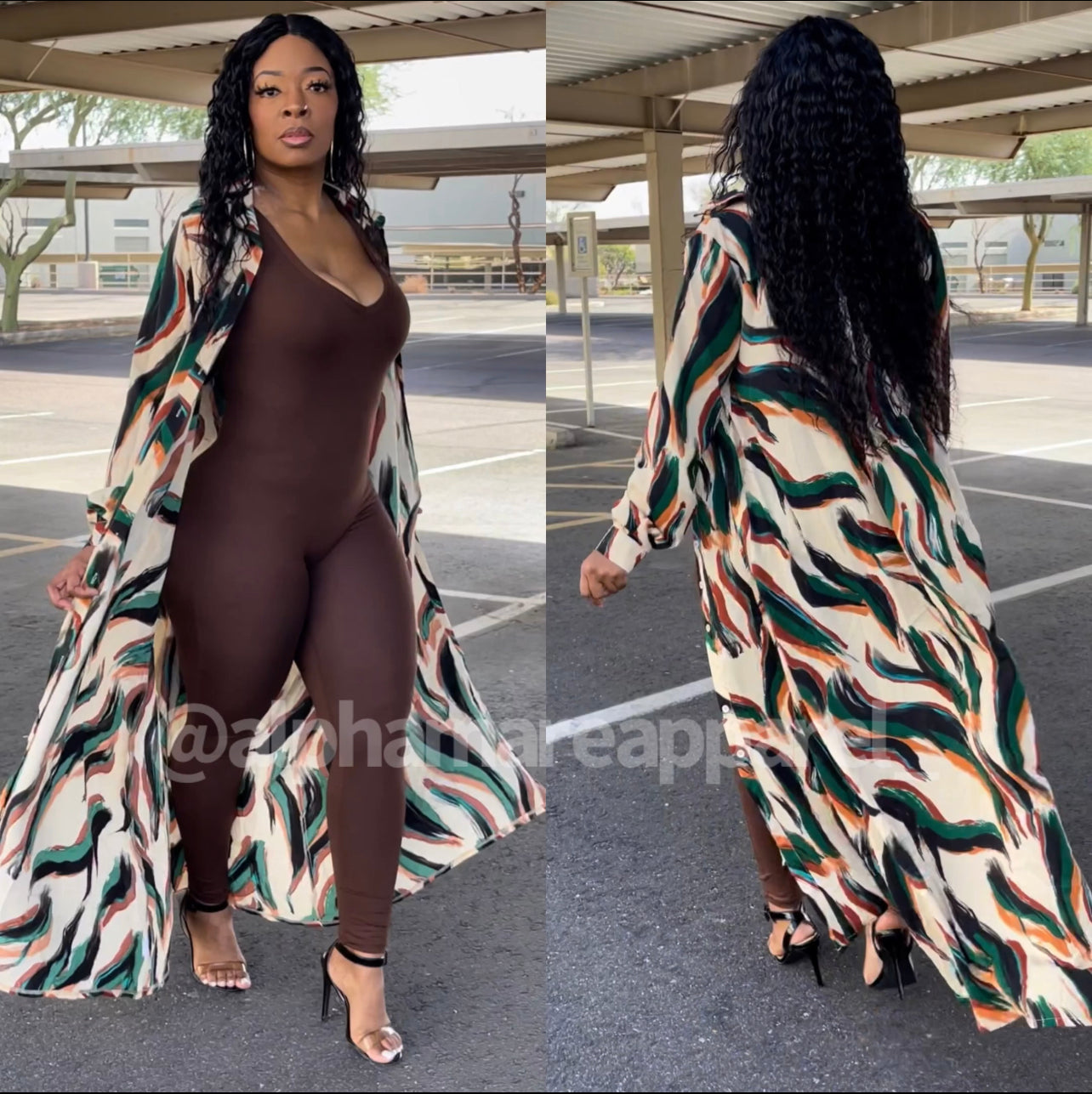 ALINA Long Sleeve Button Dress
