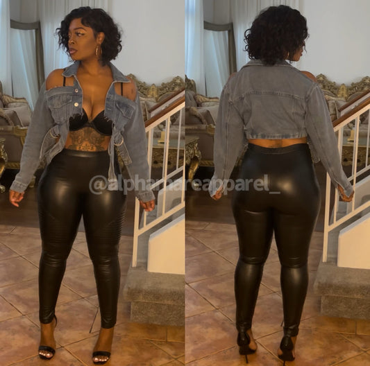 VIKKI Long Sleeve Denim Distressed Holy Jacket