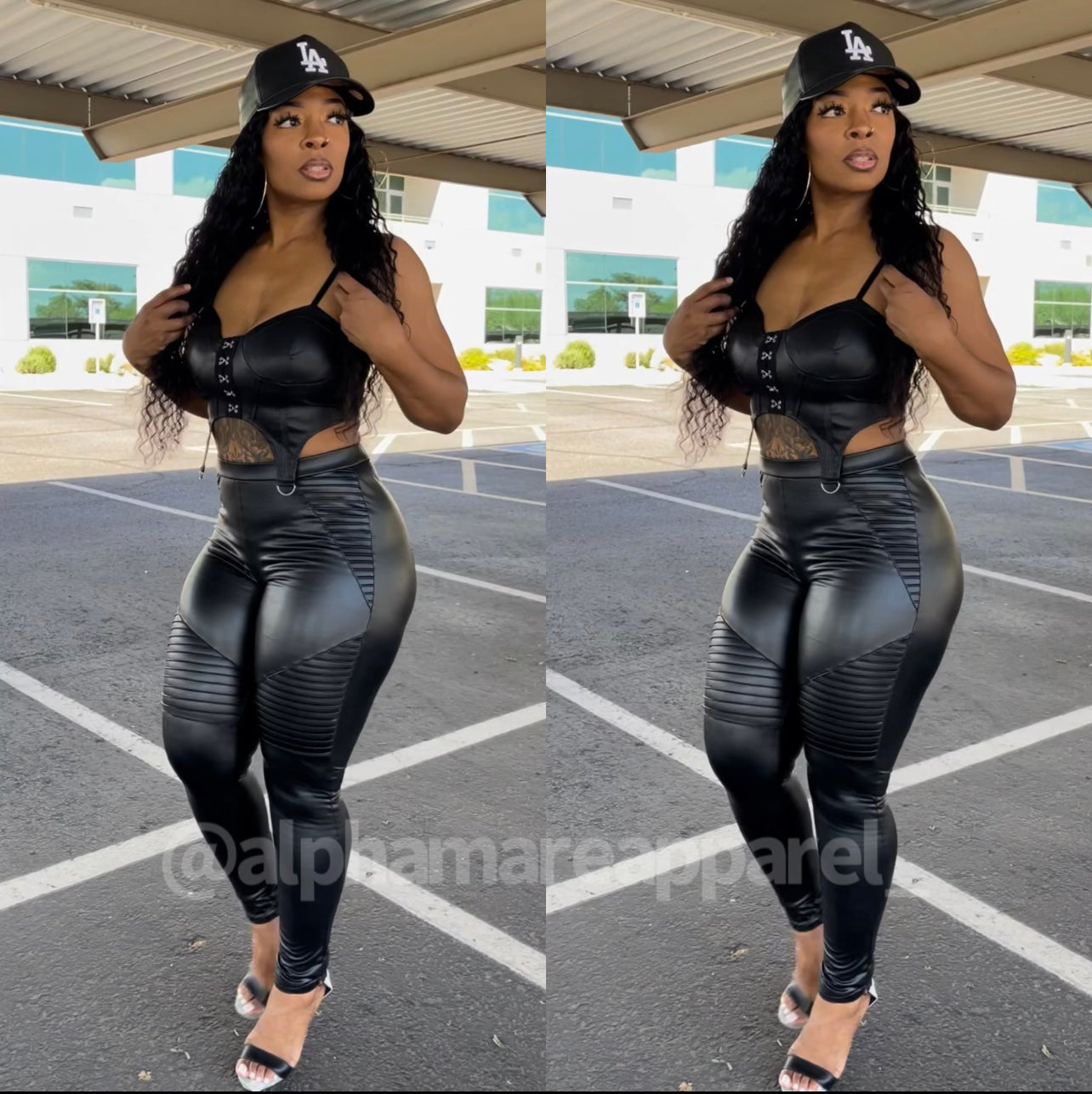 SKYLAR Faux Leather Top