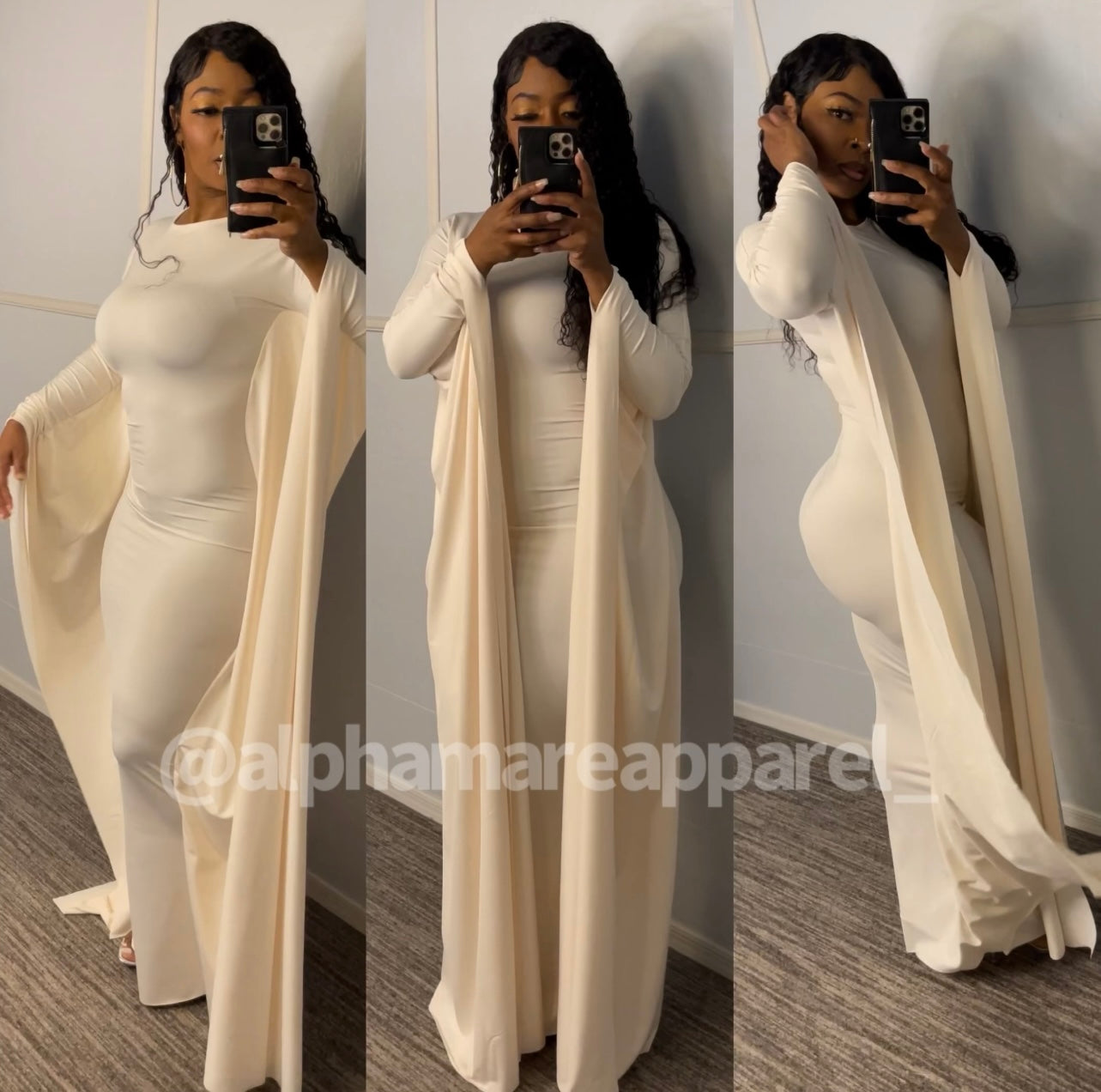 ANGEL BABY Bodycon Long Sleeve Long Dress