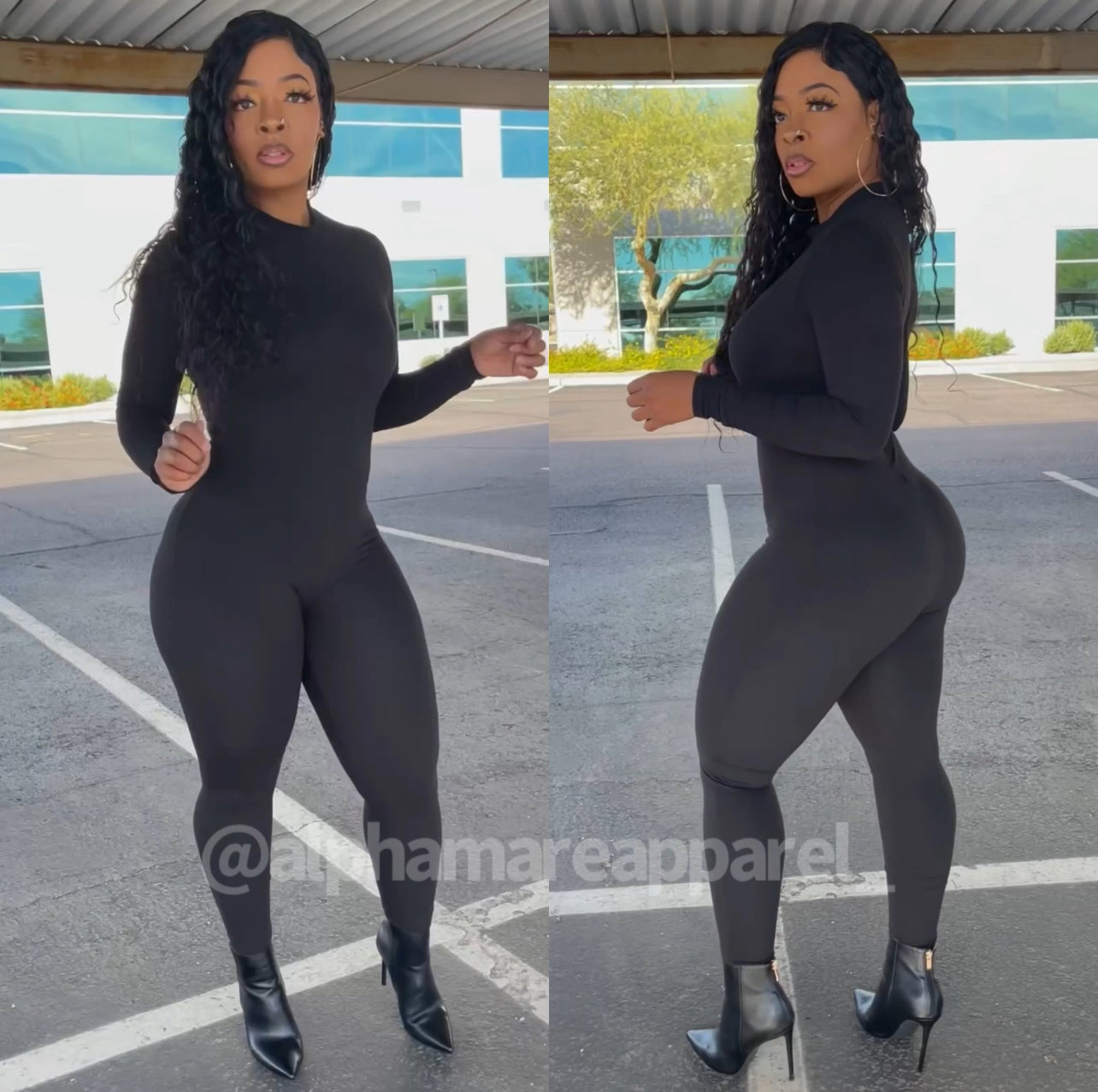 VENUS Brown Long Sleeve Jumpsuit