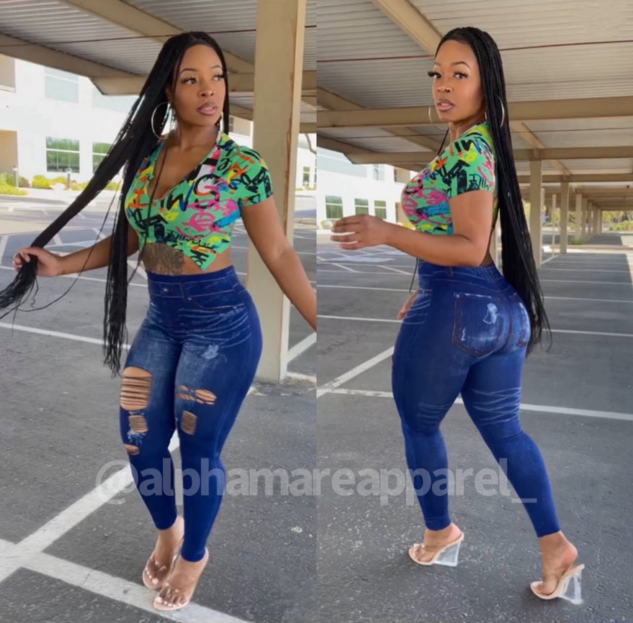 DEMI Holy Highwaist Distressed Look Leggings