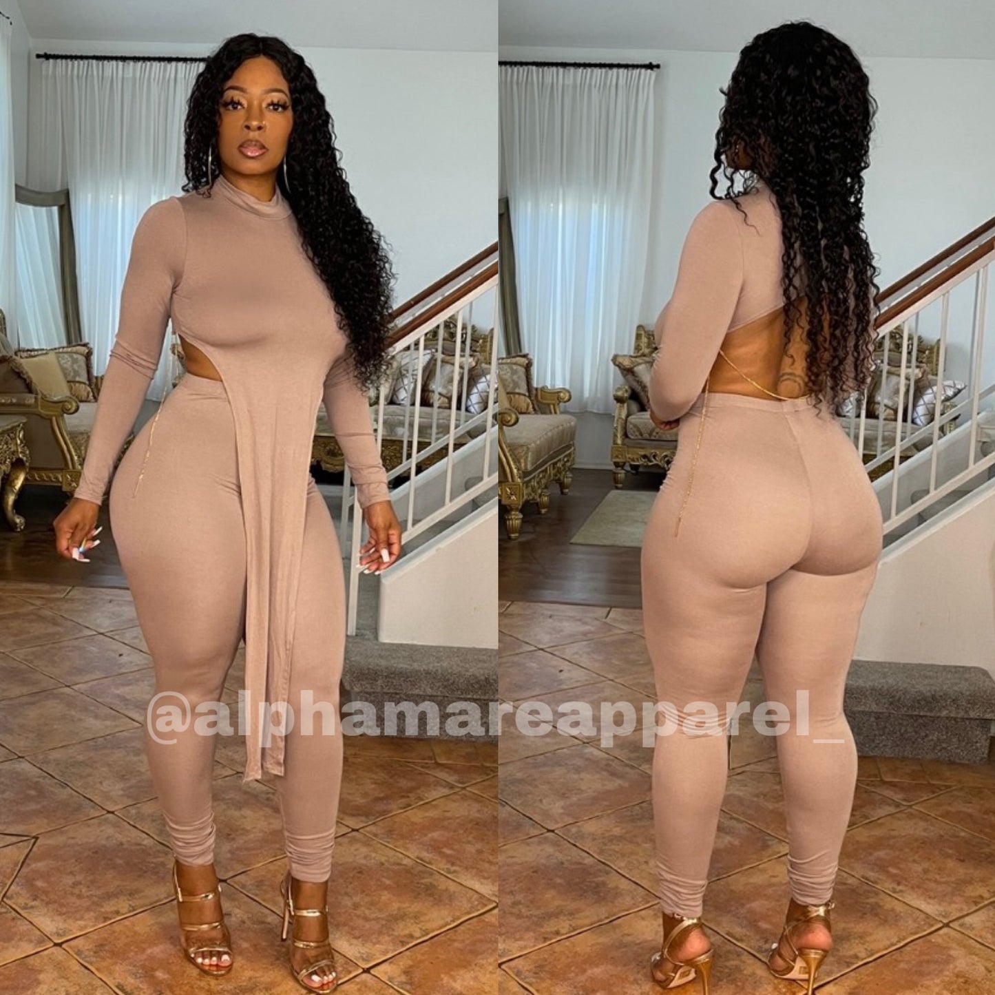 PAIGE Long Sleeve Open Back Set